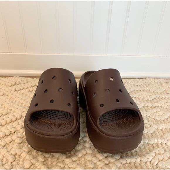 Crocs Women's Stomp Slide Mocha Brown Women Size 10 - Picture 5 of 10